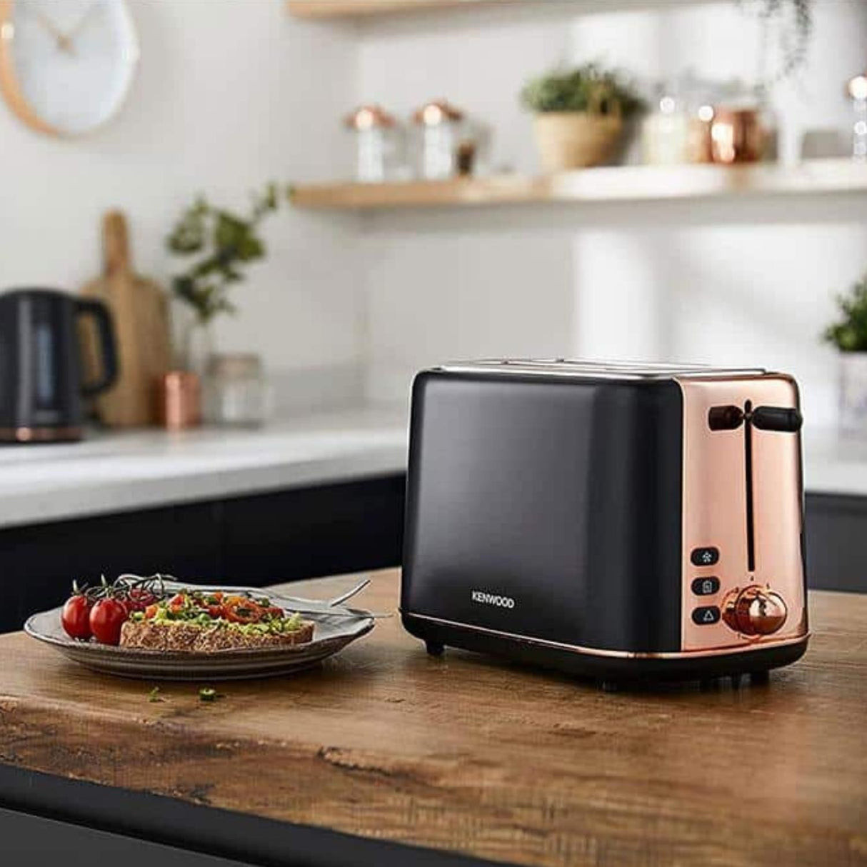 Kenwood Abbey Lux TCP05.C0DG 2 Slice Toaster Dark Grey and Rose Gold