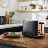 Kenwood Abbey Lux TCP05.C0DG 2 Slice Toaster Dark Grey and Rose Gold