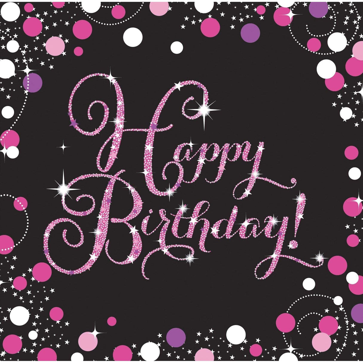 Fancy Dress 9901182 Celebration Happy Birthday Napkins - Pink