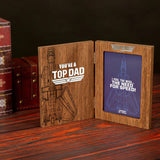Top Gun Top Dad Folding Photo Frame Brown