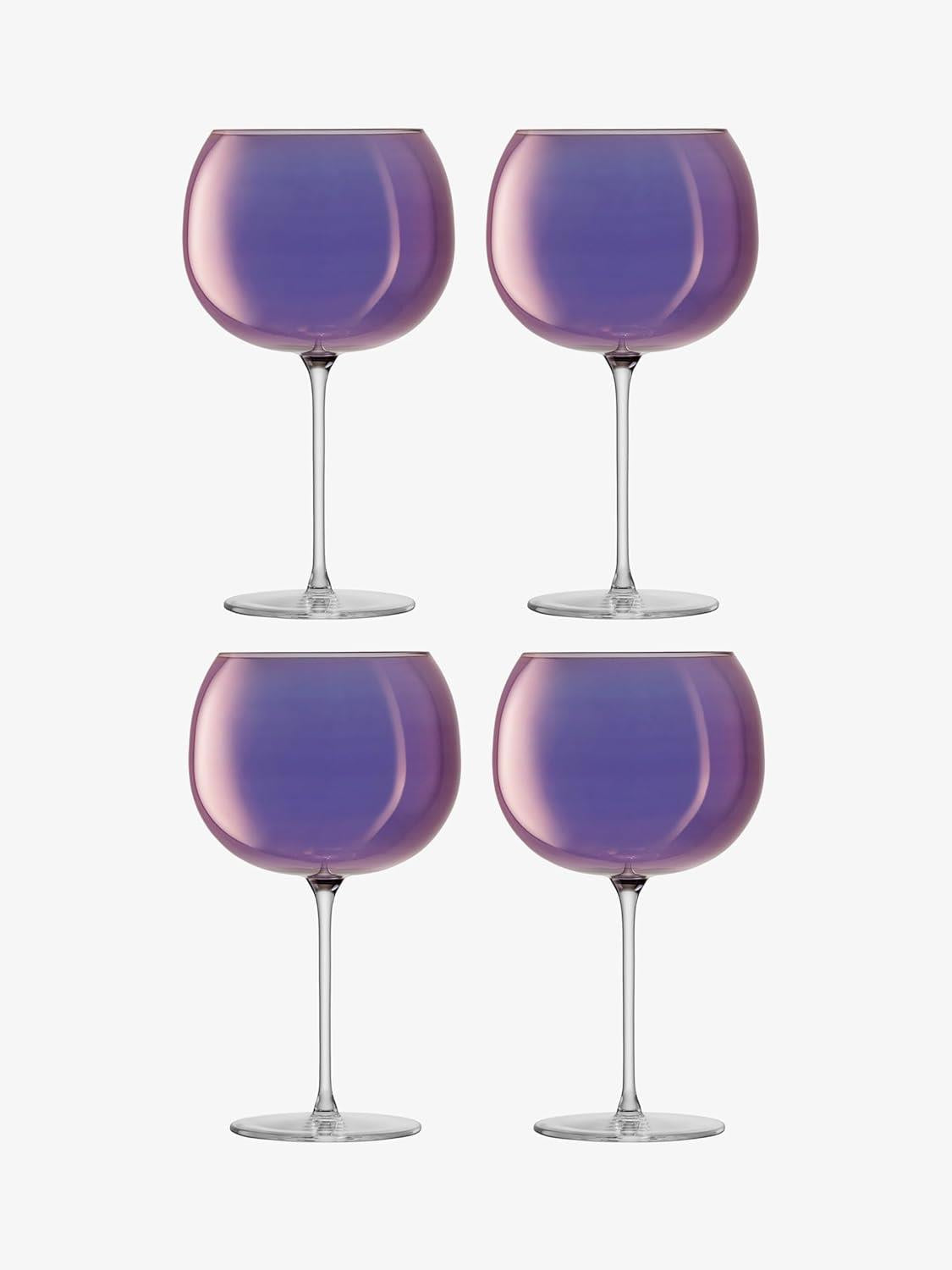 LSA International Aurora 680ml Balloon Glass Set of 4 Violet