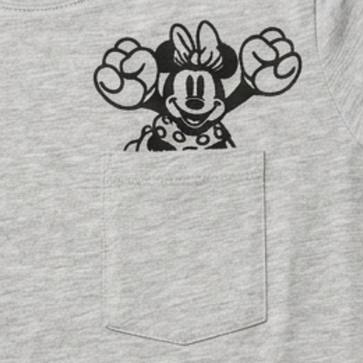 Women's Minnie Mouse T-Shirt Cotton Polyester Blend Size L Grey