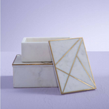Sena Large White Marble Trinket Box