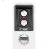 Control panel with dials and digital display of Dimplex 2kW oil filled radiator in white