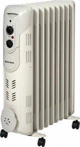 Dimplex 2kW oil filled radiator with adjustable thermostat and wheels for easy mobility