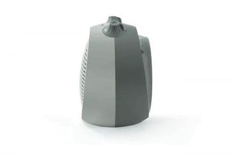 Side view of compact gray Dimplex 3kW fan heater with control knob on top