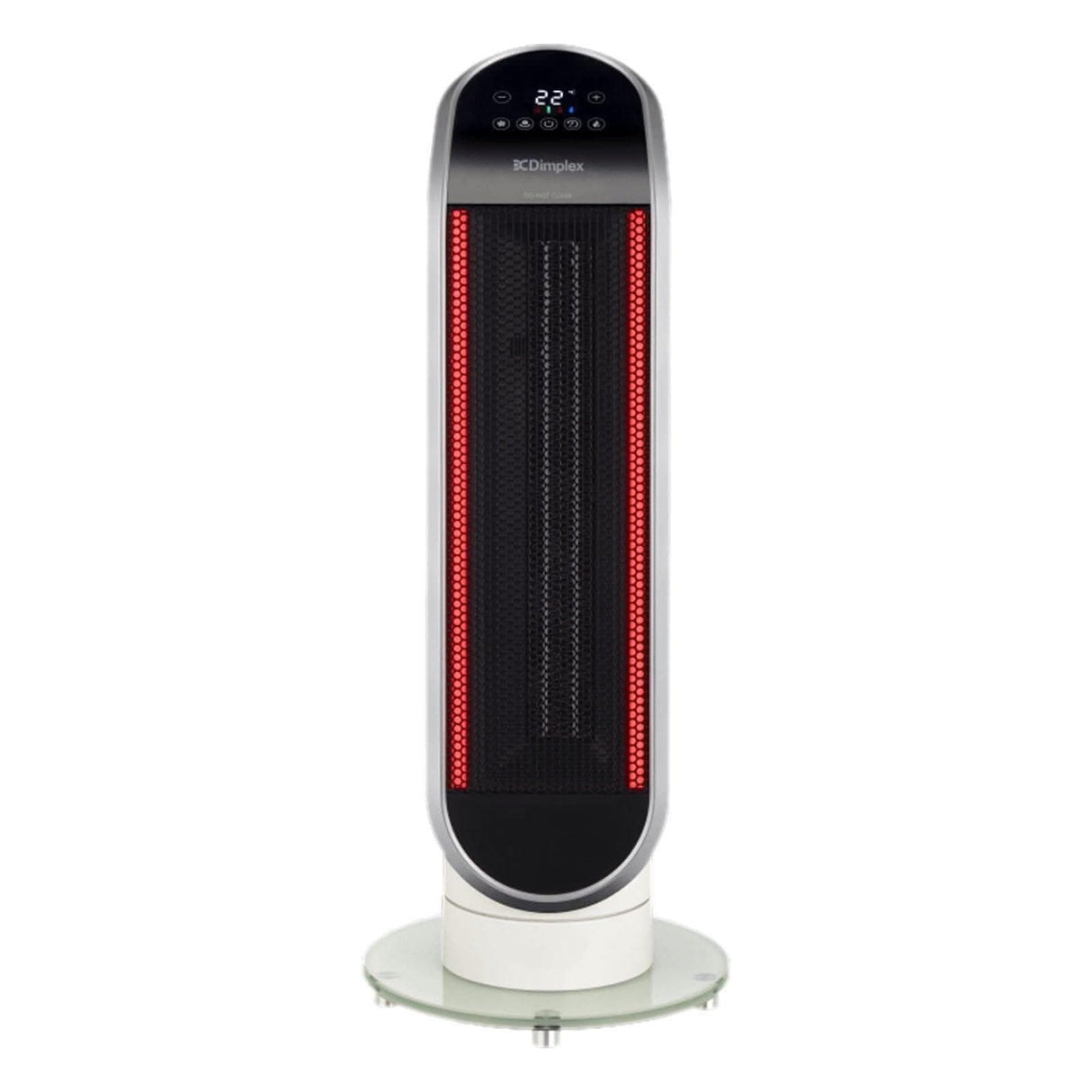 Dimplex Heater Fan Adjustable Thermostat tall tower heater with digital display and glowing heating elements