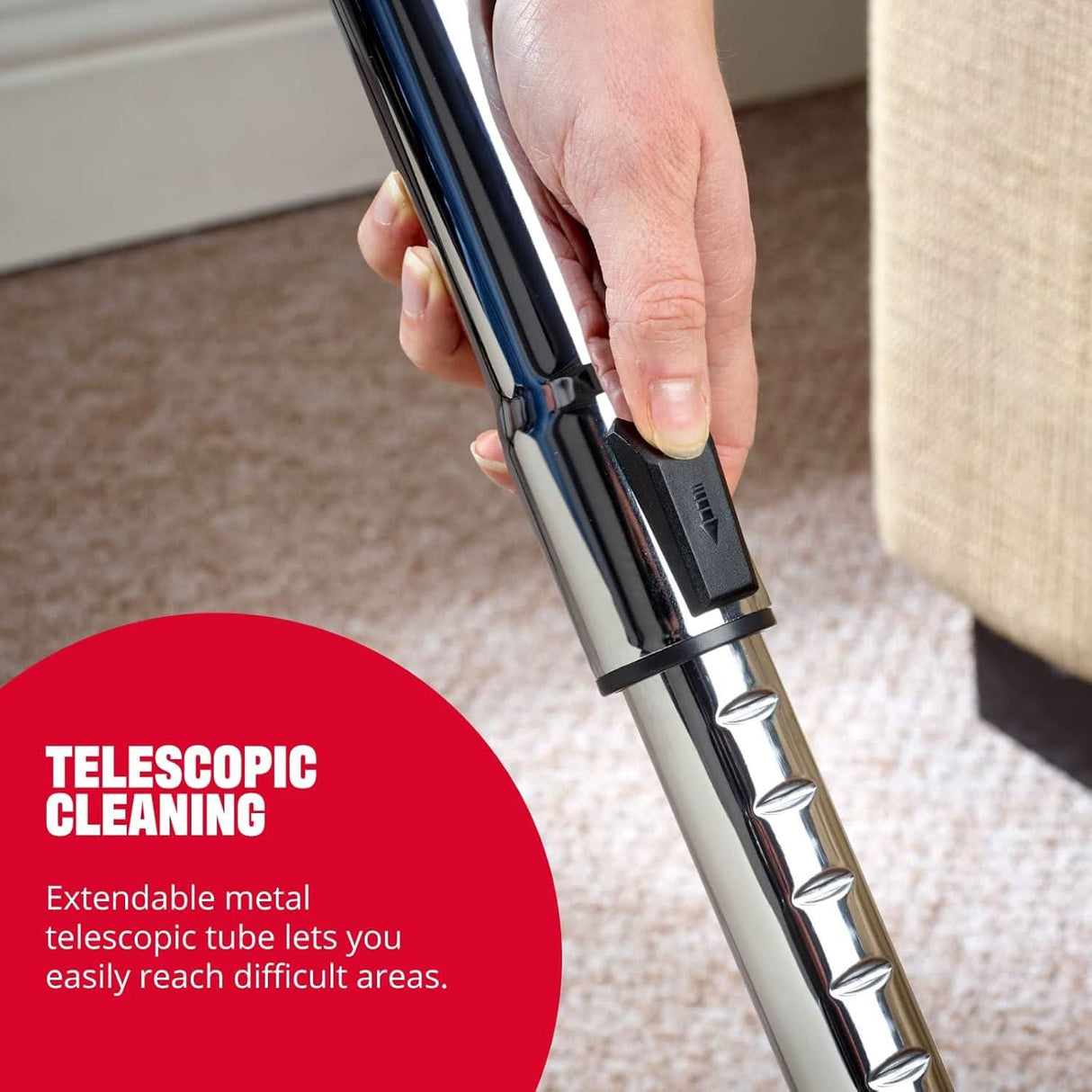Dirt Devil vacuum cleaner extendable metal telescopic tube for reaching difficult areas
