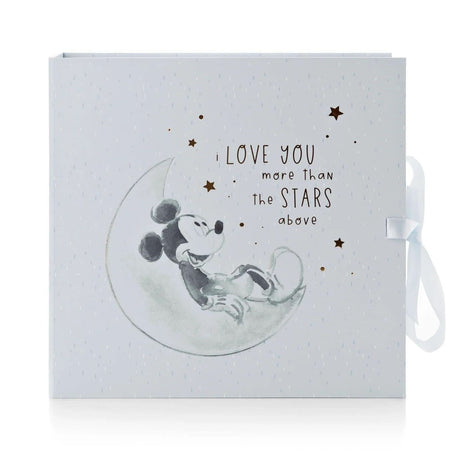 Disney baby keepsake box with sleeping Mickey Mouse on moon and love you more than the stars text