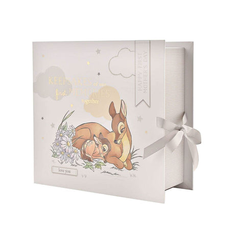 Disney Bambi keepsake box with ribbon closure featuring Bambi and flower design for first memories