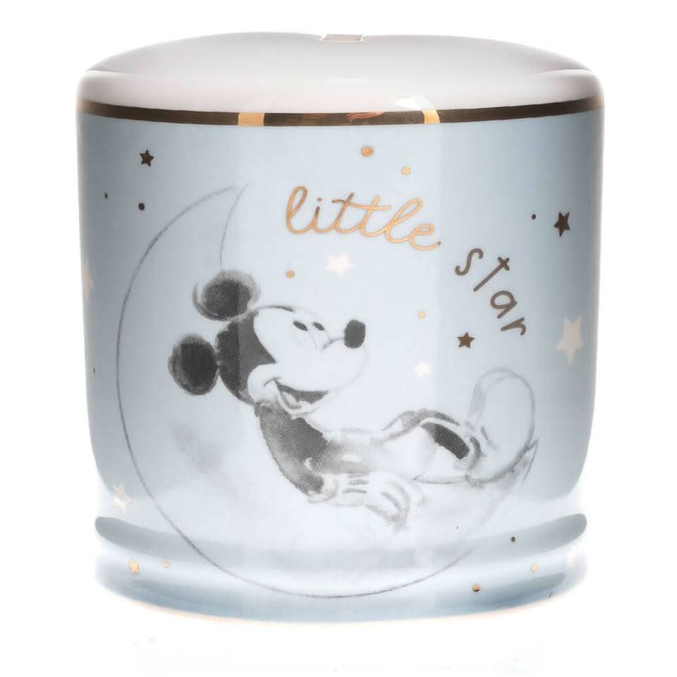 CLICKK Home Store Disney Mickey Mouse money box with little star design and soft blue background