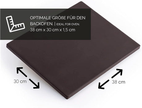 Rectangular pizza stone for oven measuring 38 cm by 30 cm with 1.5 cm thickness from CLICKK Home Store