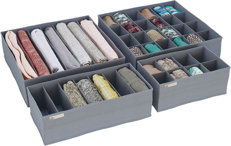 CLICKK Home Store foldable drawer organizer set with multiple compartments for clothes and accessories