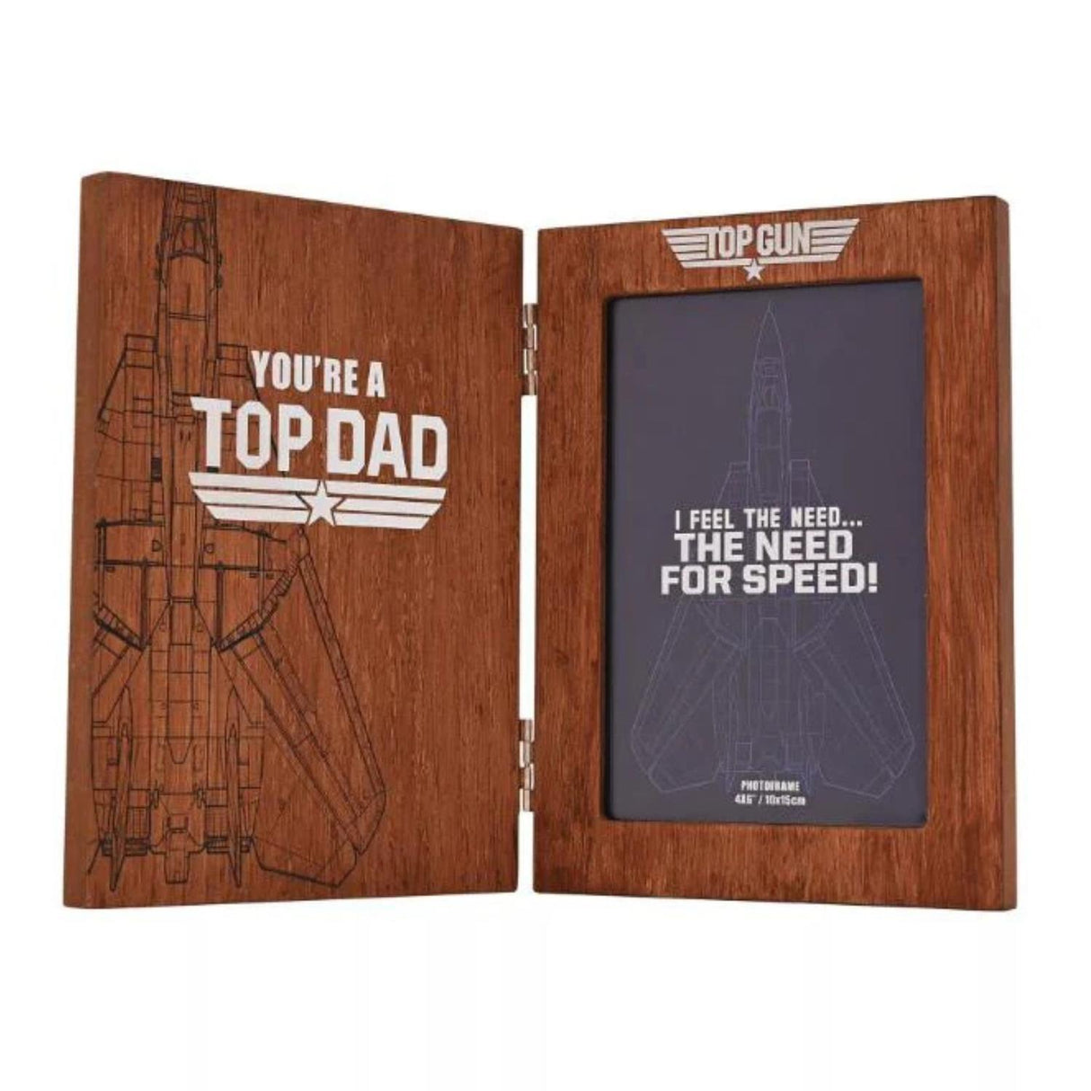 Top Gun Top Dad Folding Photo Frame Brown