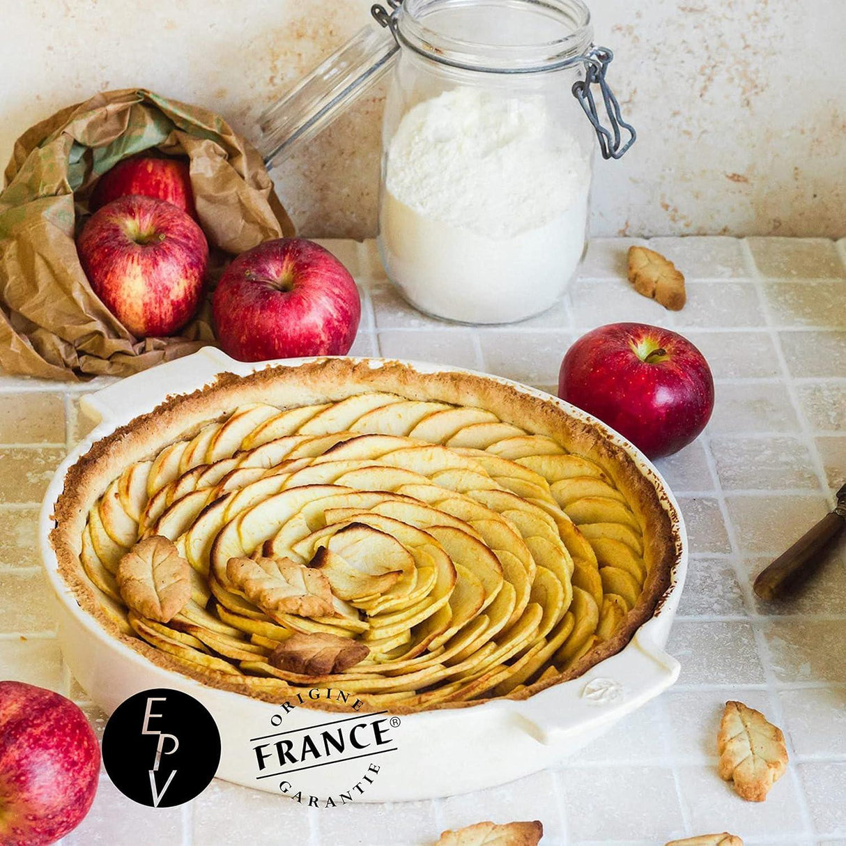 Peugeot Appolia Ceramic Tart Dish 28cm Ecru