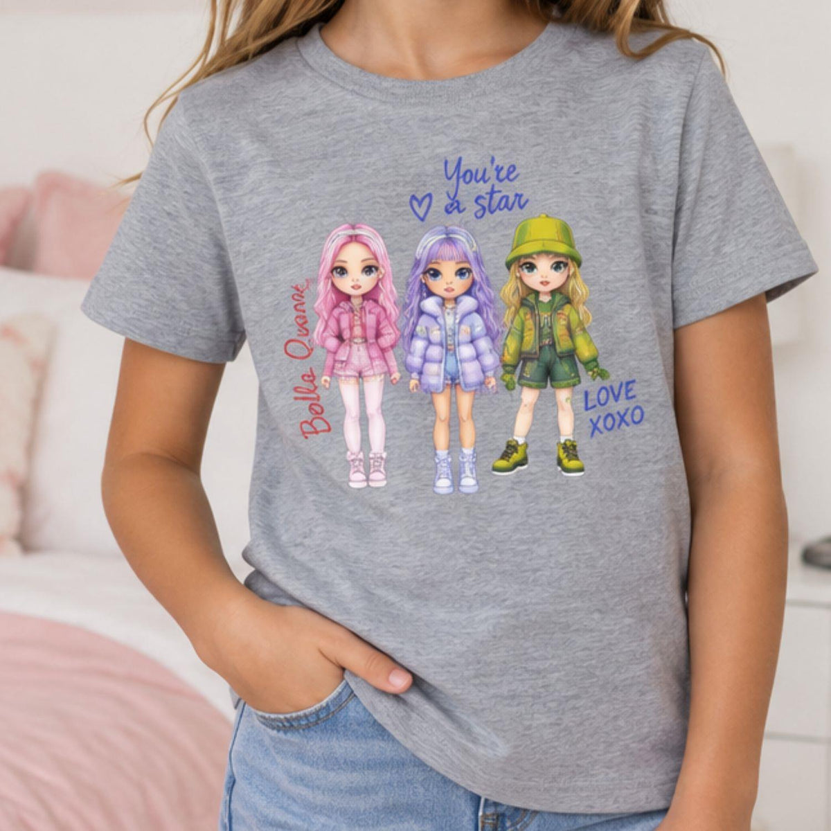 Rainbow High Girls Character T-Shirt 100% Cotton 6-8 Years Grey