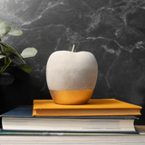 Modern Concrete Apple and Pear Decorative Ornament Set with Gold Detail