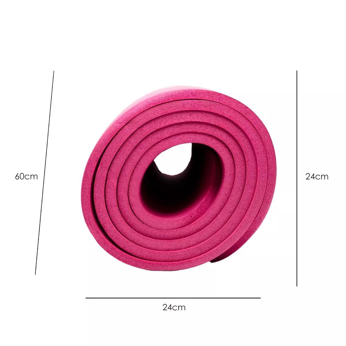UBUNG Yoga Mat Non Slip with Carry Strap 10mm Thick Exercise Mat for Home Workouts Pilates Yoga Pink