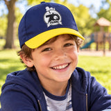 Peanuts Snoopy 70 Years Logo Baseball Cap Navy and Yellow