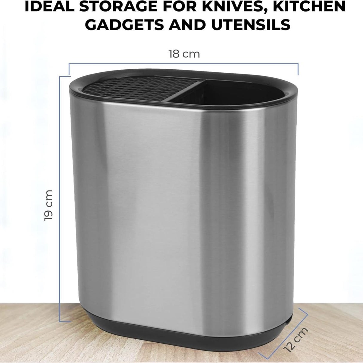Kitchen Knife Block and Utensil Holder Storage Caddy Stainless Steel