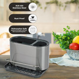 Kitchen Sink Caddy Organiser Sponge Brush Holder Stainless Steel