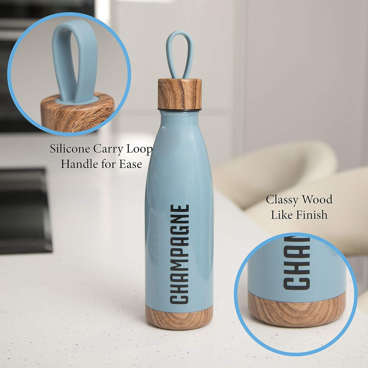 Insulated Stainless Steel 500ml Water Bottle Hot and Cold Blue