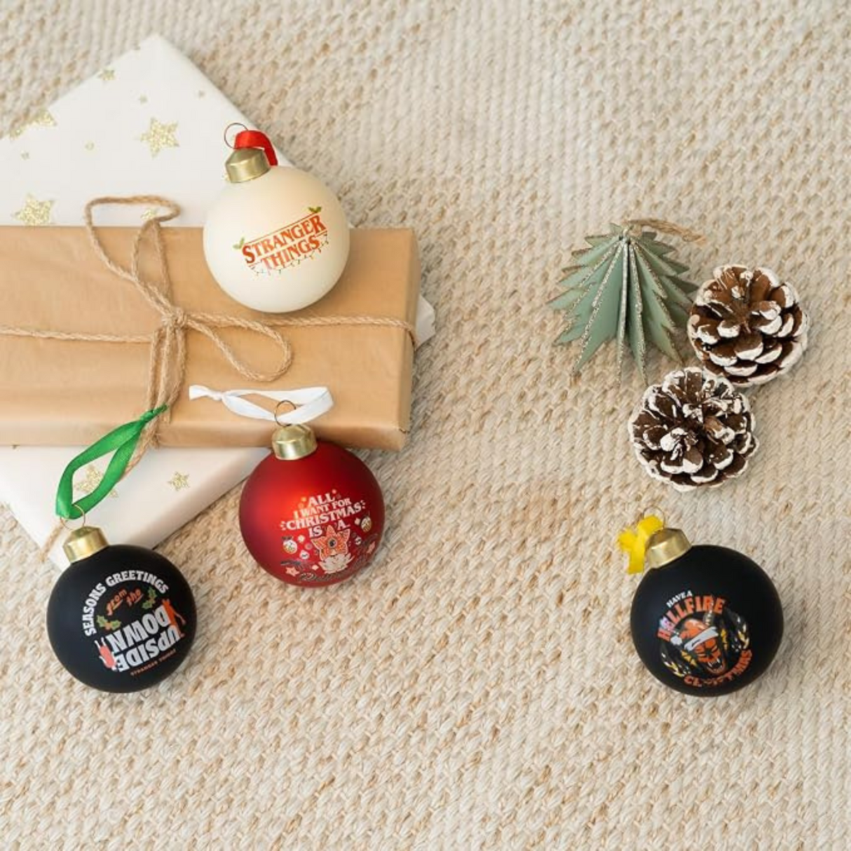 Stranger Things Set of 4 Christmas Baubles Multi