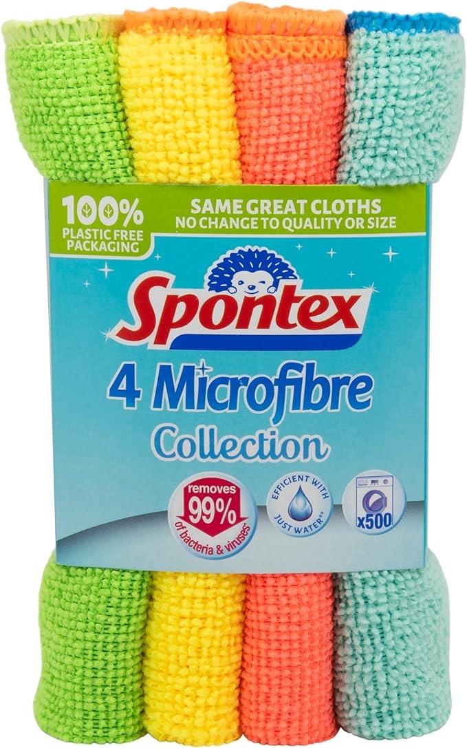 Spontex Microfibre Cloths Multi Pack 4 Packs of 4