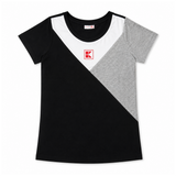 Kaufland Women's Black Grey and White 100% Cotton T-Shirt Size S