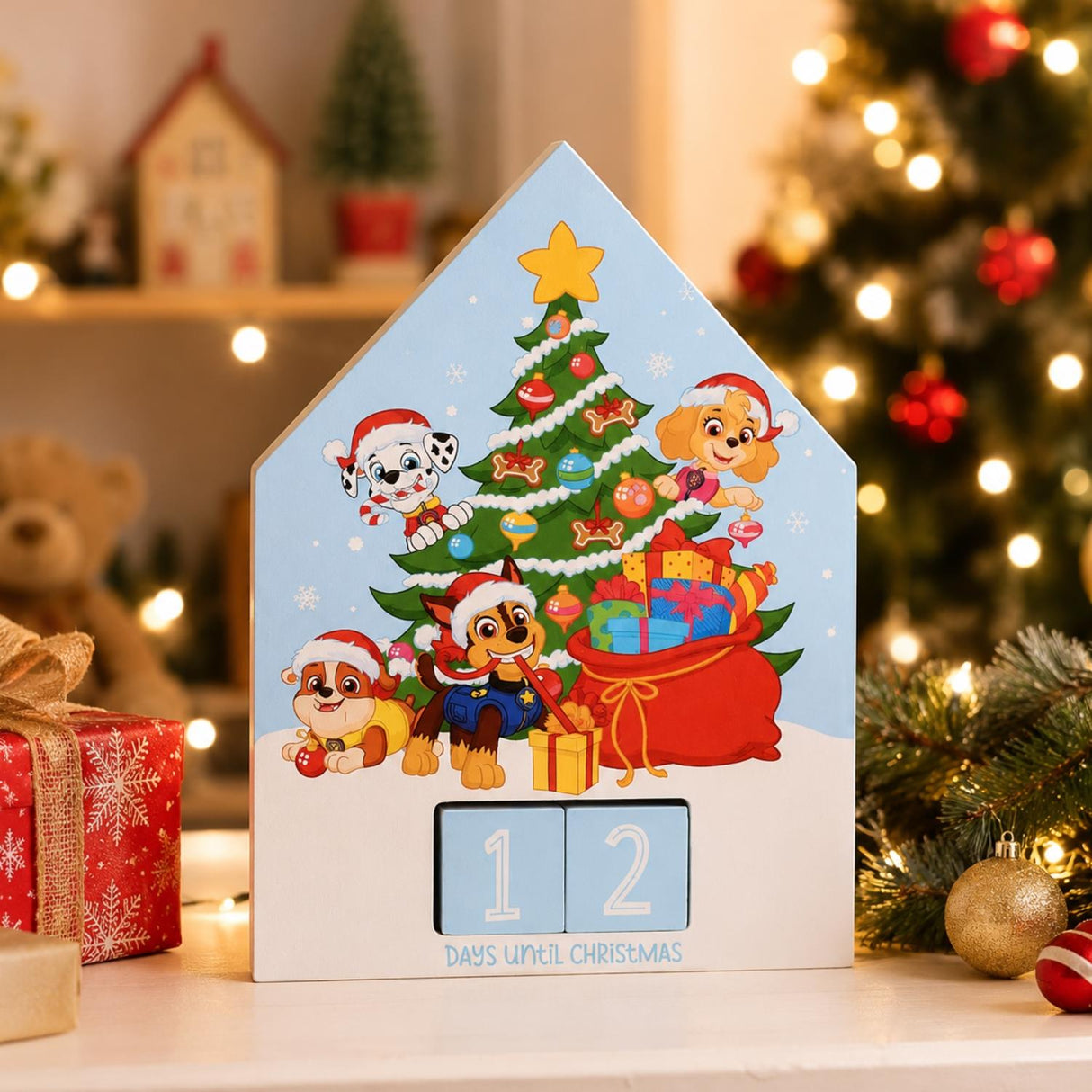 Paw Patrol Wooden Christmas Countdown Calendar