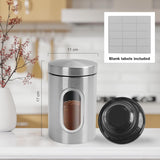 3 Piece Kitchen Canister Set Coffee Tea Sugar Caddy Silver