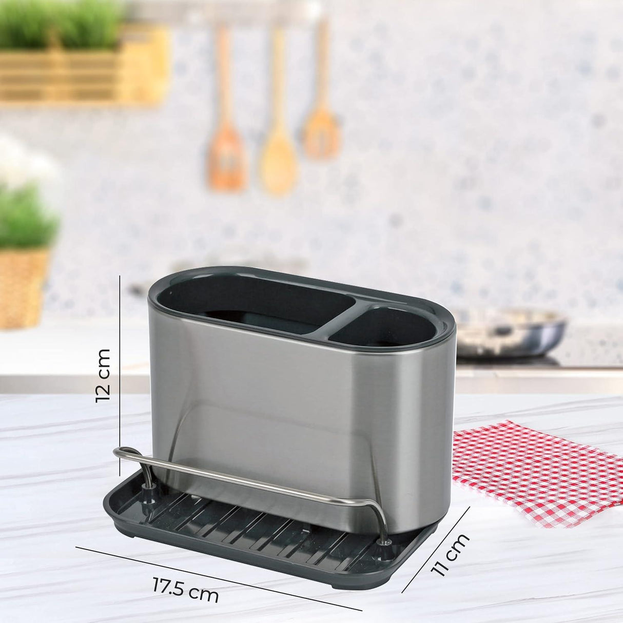 Kitchen Sink Caddy Organiser Sponge Brush Holder Stainless Steel