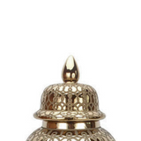 Gold Patterned Lidded Decorative Jar H50cm