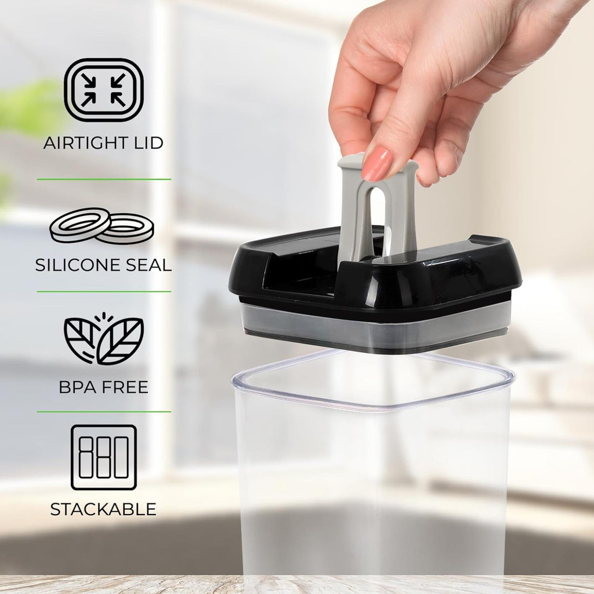 3 Piece 0.5L Food Storage Lock N Fresh Stackable Containers