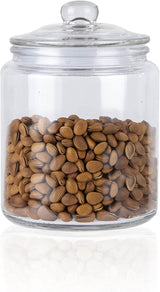Premium 0.9L Thick Glass Storage Kitchen Jar with Airtight Lid