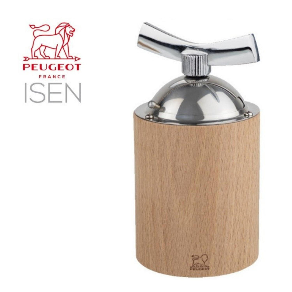 Peugeot Isen Flax Seed Mill Wood and Stainless Steel 13cm Natural