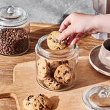 Premium 0.9L Thick Glass Storage Kitchen Jar with Airtight Lid