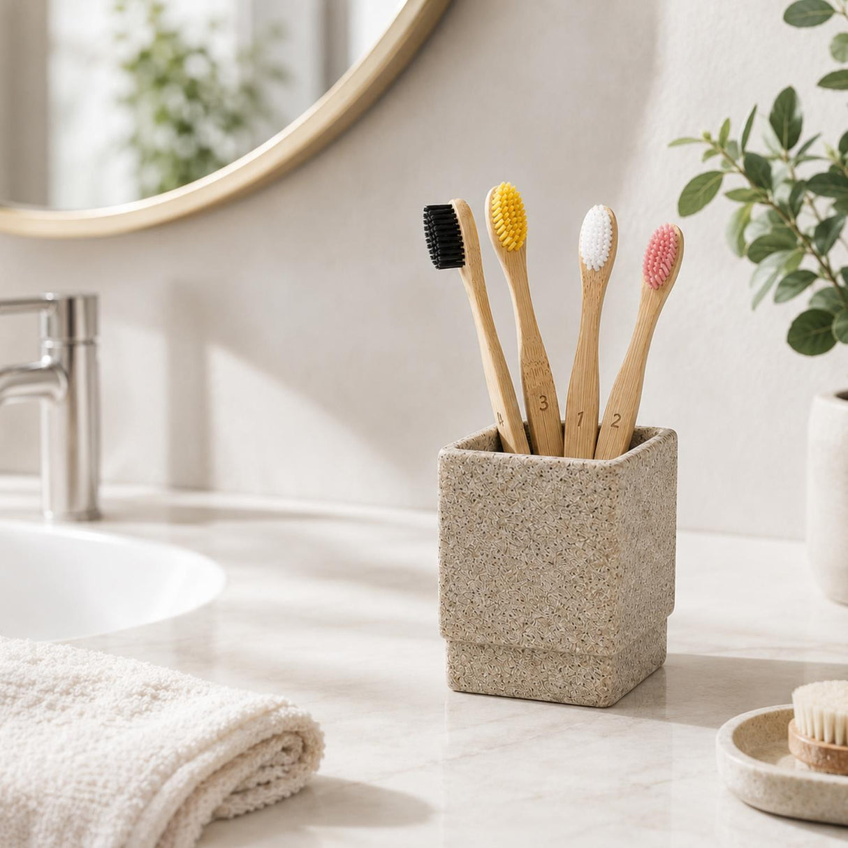 Bamboo Toothbrush Pack of 4