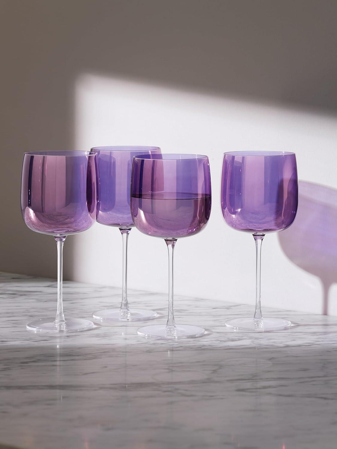 LSA International Aurora 450ml Wine Glass Set of 4 Violet