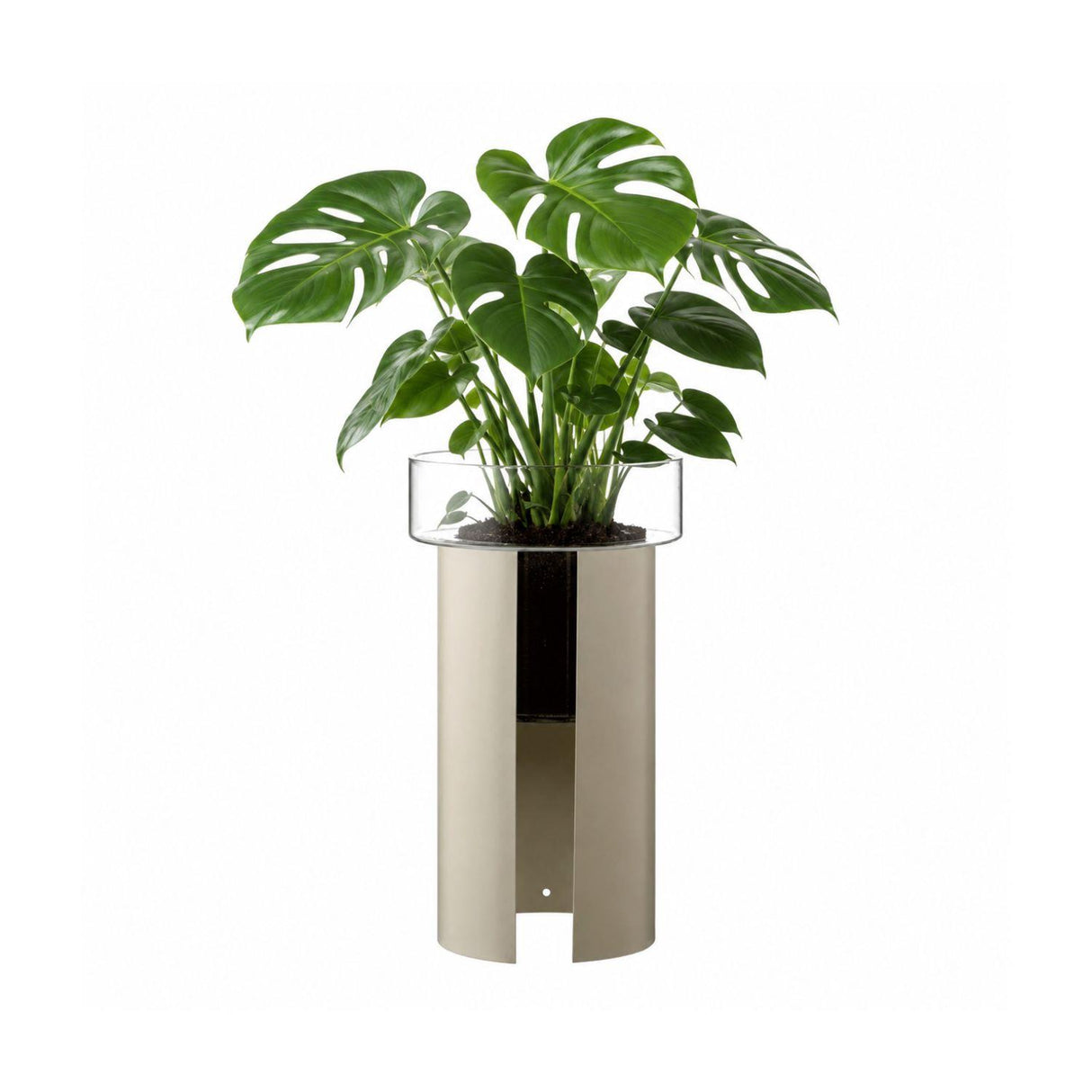 LSA Terrazza Planter H60cm Clear and Grey