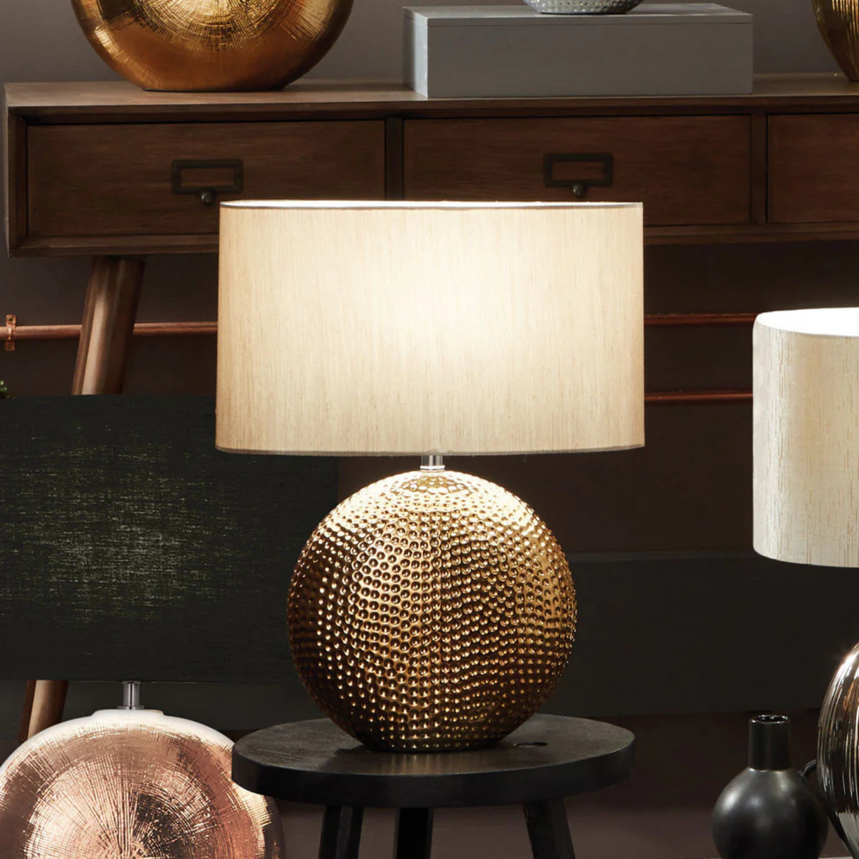 Bronze Hammered Table Lamp Only
