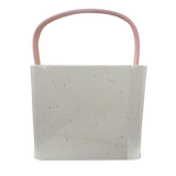 Housekeeper Box, Speckled Storage Caddy, Leather Handle Box