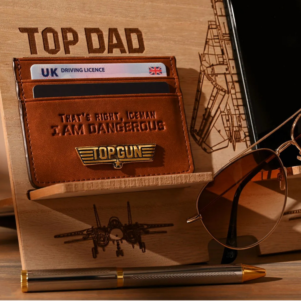 Top Gun Card Holder Wallet Tan