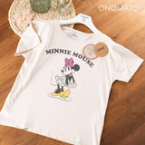Disney Minnie Mouse Women's 100% Cotton Short Sleeve T-Shirt Size M Cream