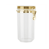 Large Gold Clip Canister Airtight Kitchen Storage Jar with Metal Lid