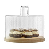 LSA Wicker Glass Serving Dome Ash Base H27.2cm