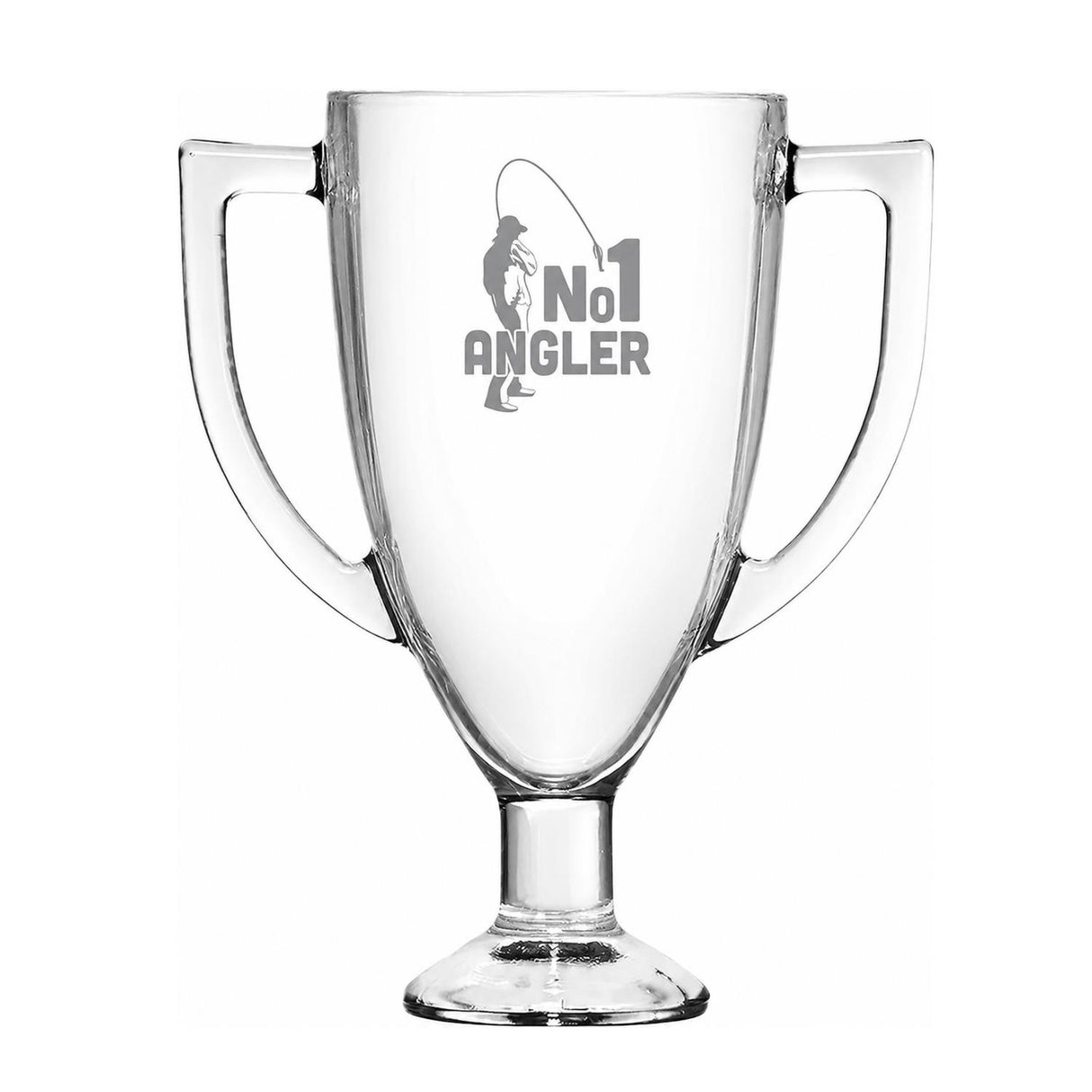 No 1 Angler Fishing Trophy Pint Glass Clear