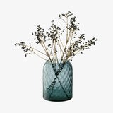 LSA Dapple Glass Vase Lantern Height 16cm Water Blue