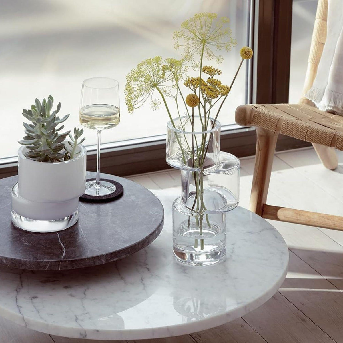 LSA Tier Vase H26cm Clear