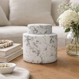 White and Grey Marble Effect Storage Jar with Lid H16.5cm